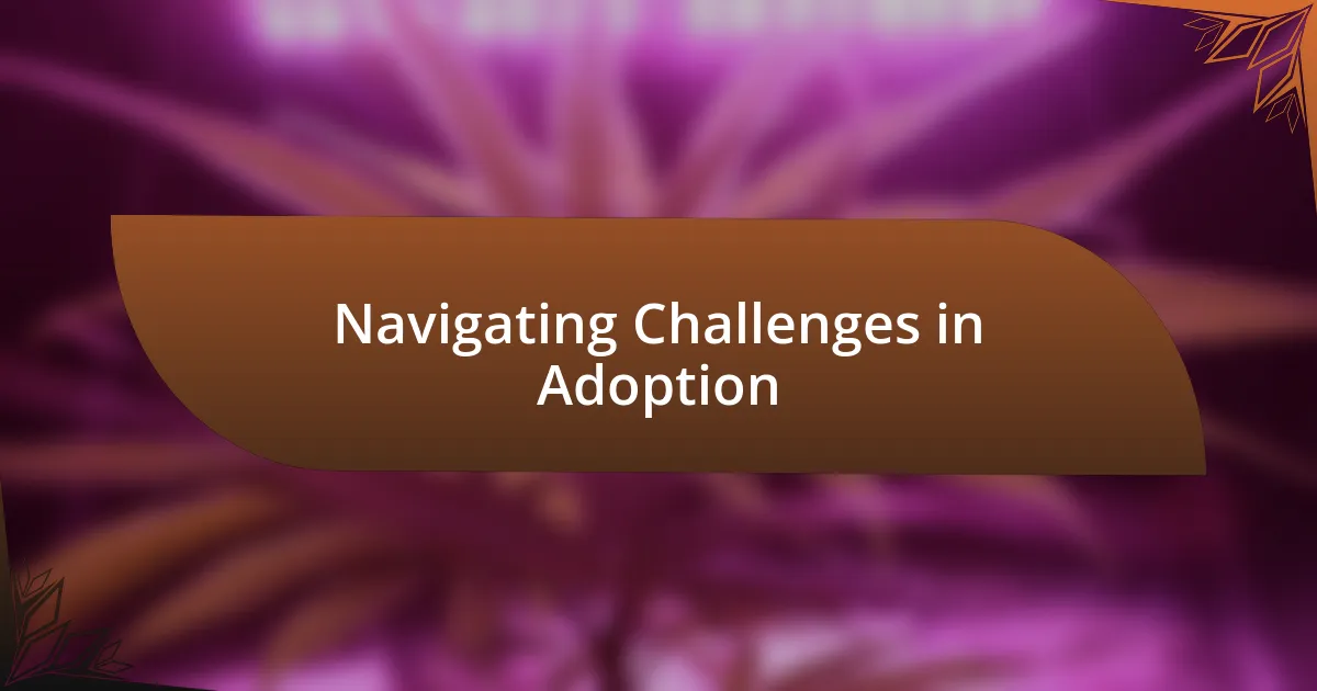 Navigating Challenges in Adoption